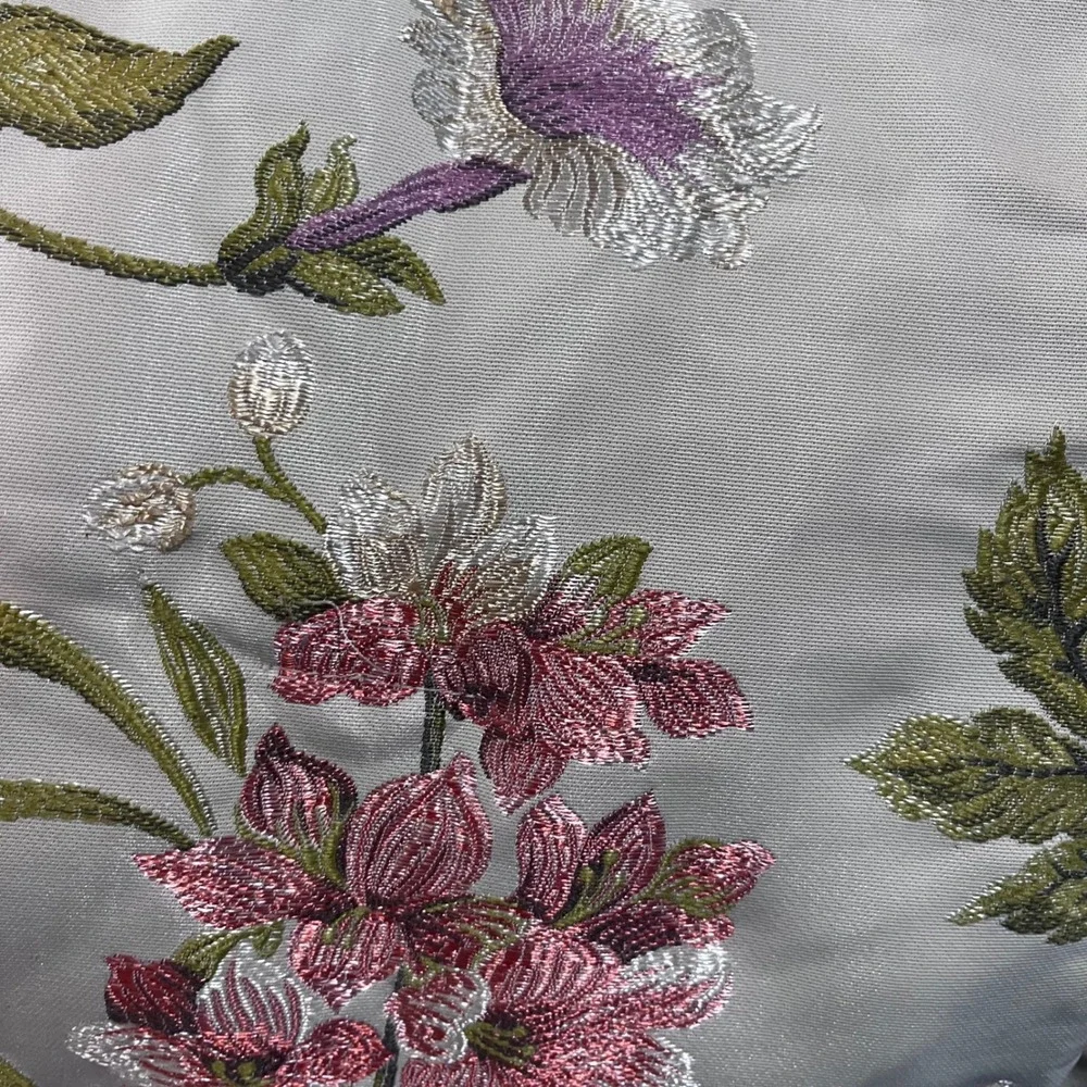 Croscill Daphne Queen Comforter Vtg Regency Floral Embroidered Corded Champagne